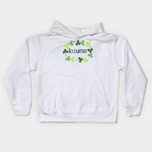 Accountant Green Shamrock Oval Kids Hoodie